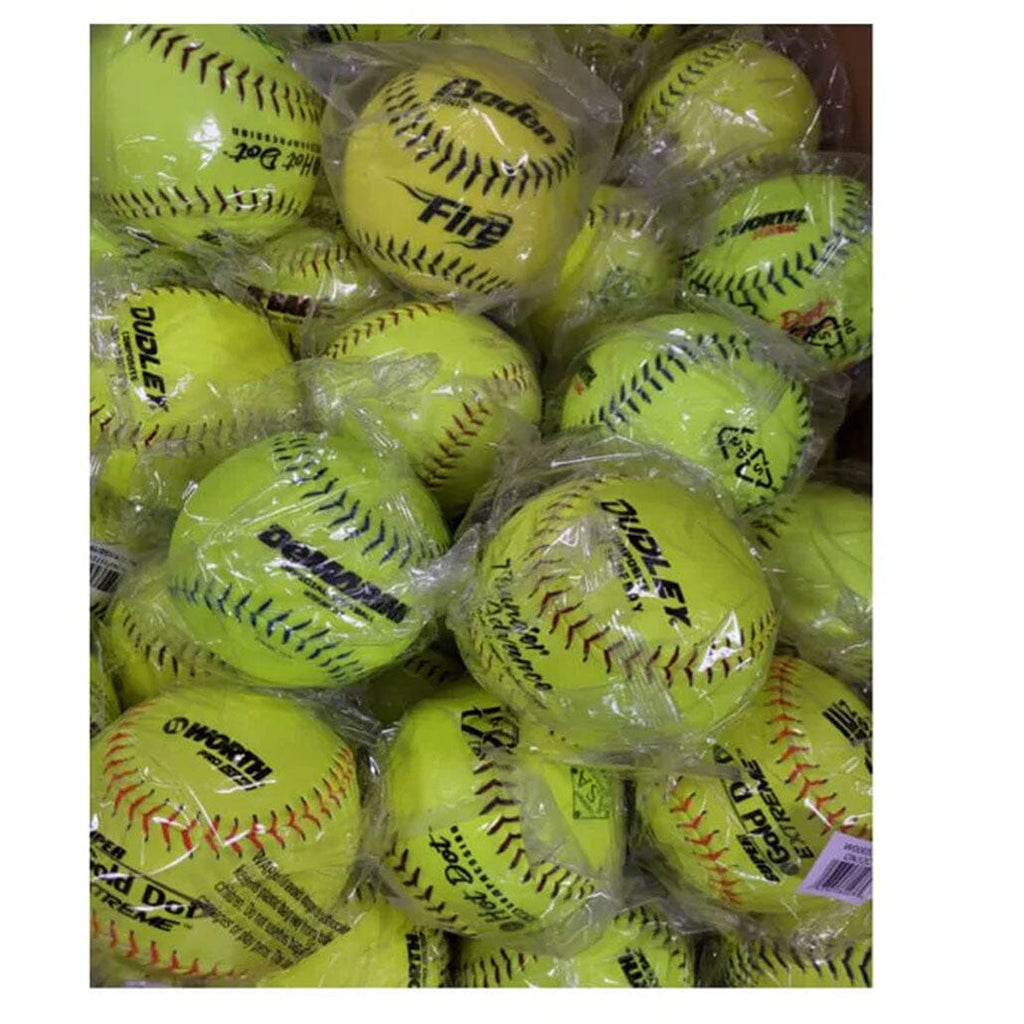 Soft Ball Racket 2 dozen Slowpitch Softballs (12 inch) with Bucket: 24SPBUCKET - Direct ...