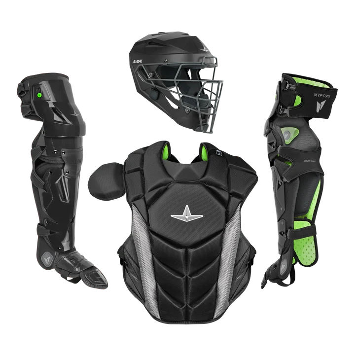 All-Star MVP-PRO SERIES™ ADULT CATCHING SET: CKCC-5-LGE Equipment All-Star Solid Black 