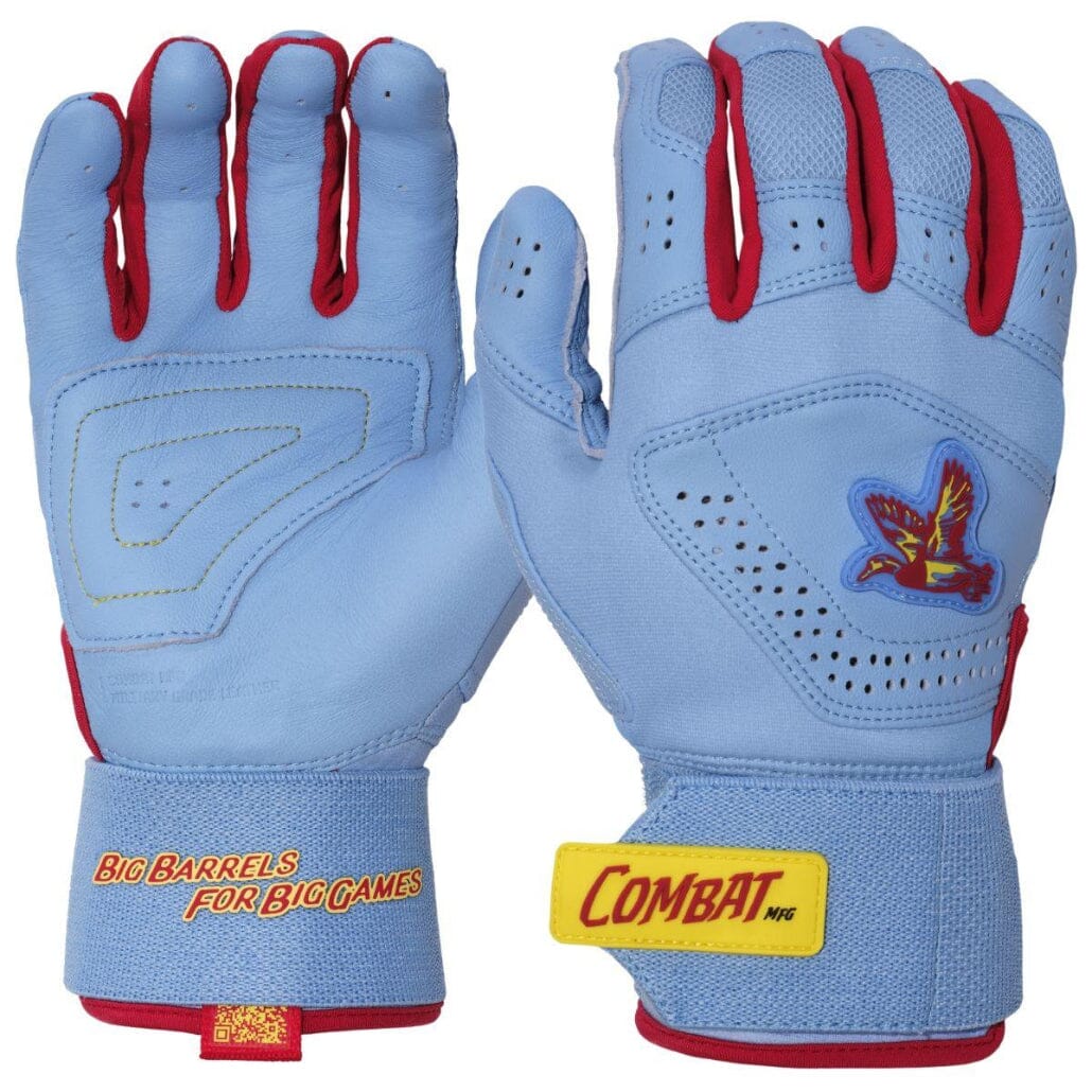 Combat MFG Outdoor Long Strap Batting Gloves - Big Game (Columbia Blue): BG2LS Equipment Combat Small Columbia Blue 