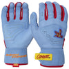 Combat MFG Outdoor Long Strap Batting Gloves - Big Game (Columbia Blue): BG2LS