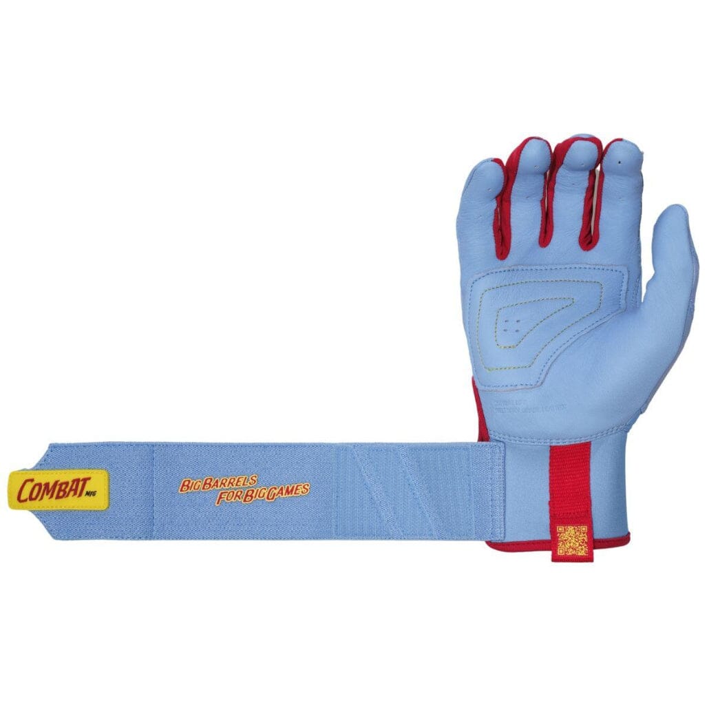 Combat MFG Outdoor Long Strap Batting Gloves - Big Game (Columbia Blue): BG2LS Equipment Combat 