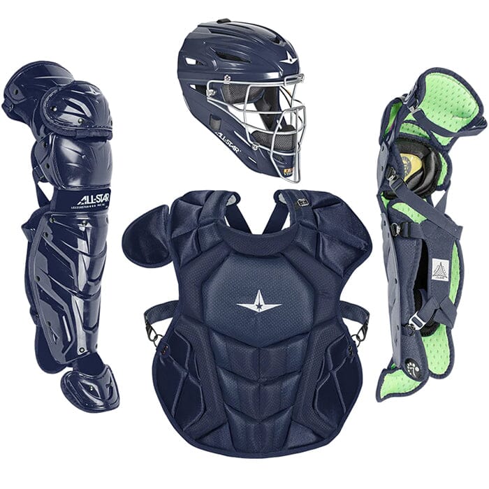 All-Star Axis Pro 7S Youth Baseball Catcher’s Set (Ages 9-12): CKCC912S7X Equipment All-Star Solid Navy 