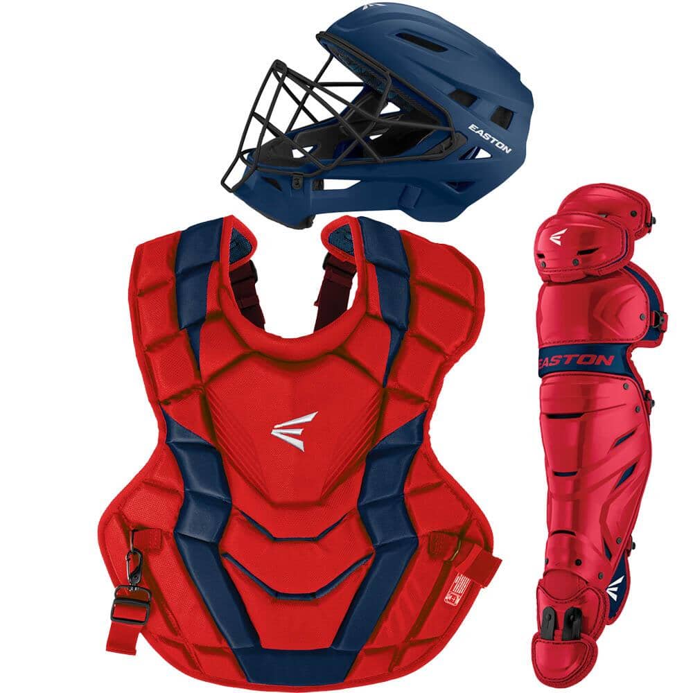 Easton Youth Elite X Boxed Catcher's Set: A165426 Equipment Easton Red/Navy 