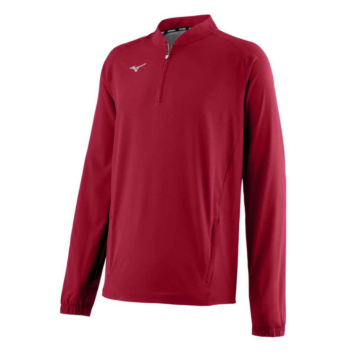 Mizuno Men&#39;s Gametime Long Sleeve Baseball Hitting Jacket: 351125 Apparel Mizuno Small Red 