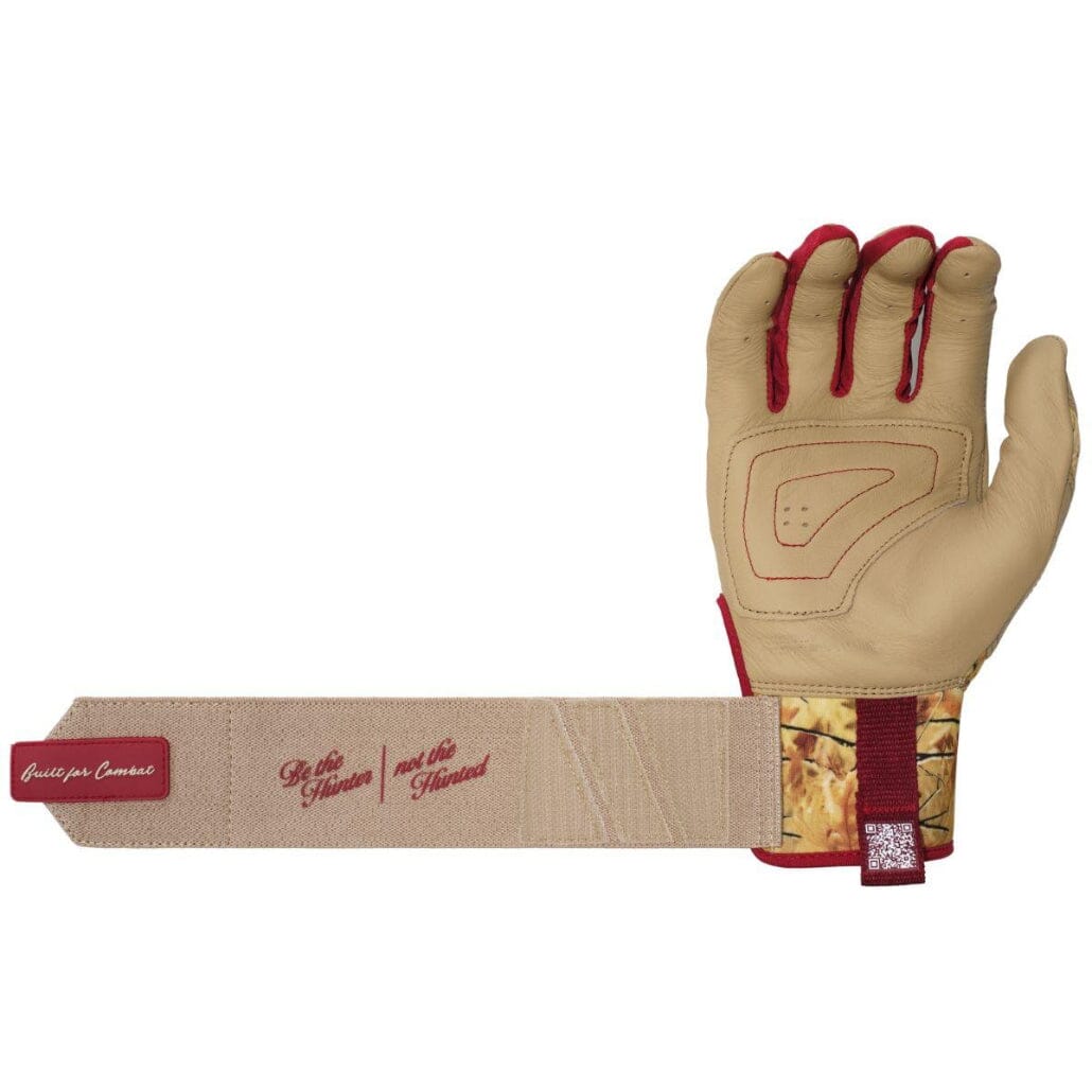 Combat MFG Outdoor Long Strap Batting Gloves - Hunter (Sand-Red): BG2LS Equipment Combat Small Sand-Red 