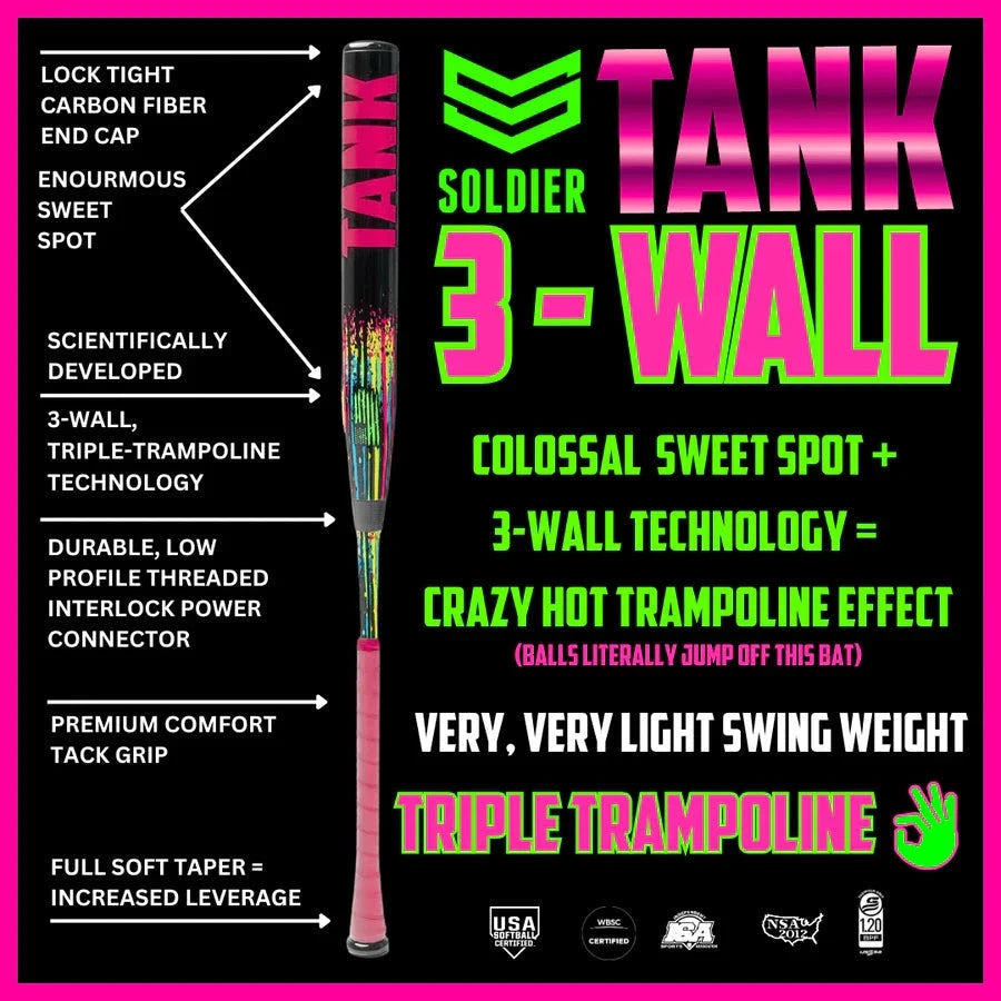 2025 Soldier Sports Tank 2 Fastpitch Softball Bat (-10): FP26TANK Bats Soldier Sports 