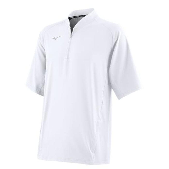 Mizuno Men&#39;s Gametime Short Sleeve Baseball Hitting Jacket: 351123 Apparel Mizuno Small White 