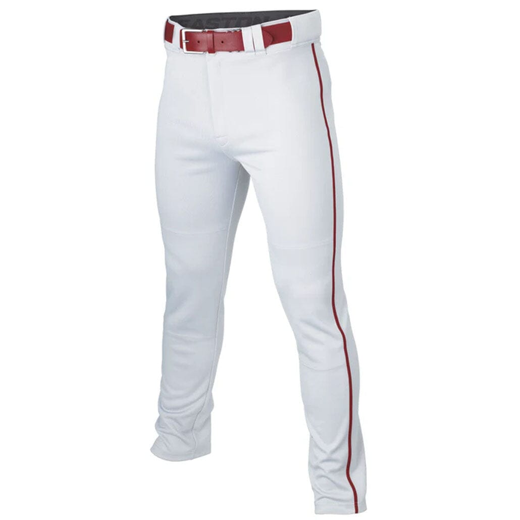 Easton Rival+ Adult Piped Pant: White-Maroon Piping Apparel Easton 