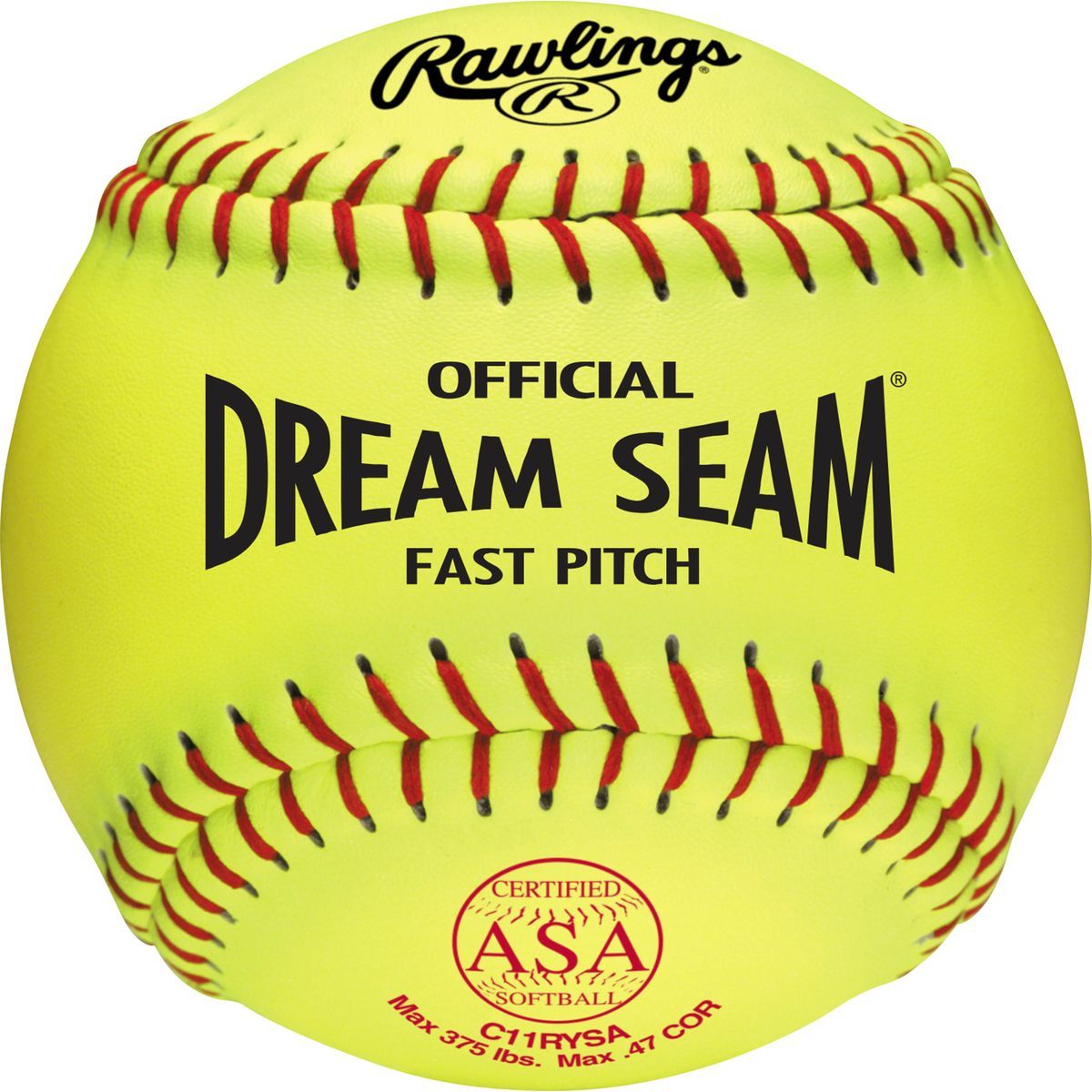 Rawlings Dream Seam Fastpitch 11 Inch USA (ASA) Ball - One Dozen: C11RYSA Balls Rawlings 