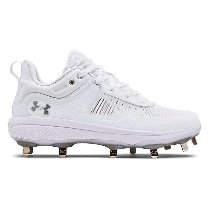 Under Armour Women's UA Glyde MT Softball Cleats: 3024328 Footwear Under Armour 6 White 