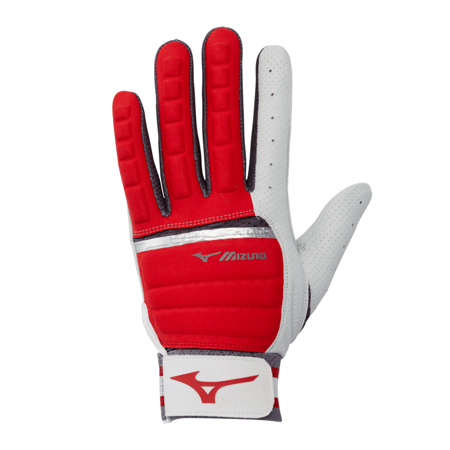 Mizuno B-130 Adult Baseball Batting Glove: 330395 Equipment Mizuno Small Red 