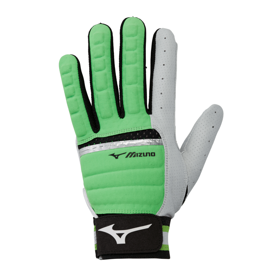 Mizuno B-130 Adult Baseball Batting Glove: 330395 Equipment Mizuno Small Lime/Black 