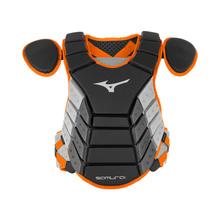 Mizuno Samurai Baseball Chest Protector Equipment Mizuno 16&quot; Black-Orange 