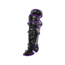 Mizuno Samurai Baseball Shin Guards Equipment Mizuno 16.5&quot; Black-Purple 