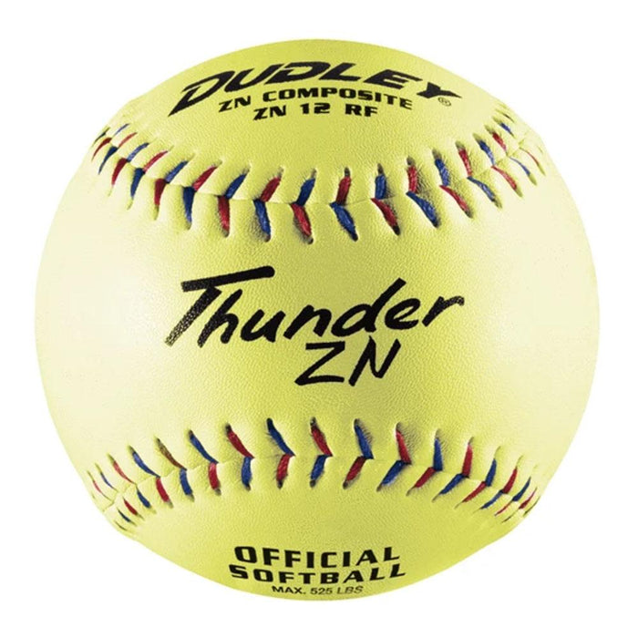 Dudley .44 COR 525 Comp Non-Stamped Thunder ZN Slowpitch Softball - One Dozen: 43055 Balls Dudley 