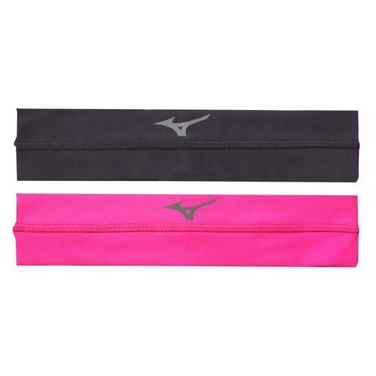Mizuno Viktory Headbands (2 Pack): 480179 Apparel Mizuno Charcoal/Pink 