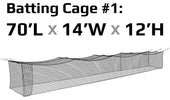 JUGS #1 Cage Twisted Knotted Polyethylene #42 Net 70 x 14 x 12: N1000 Training & Field JUGS 