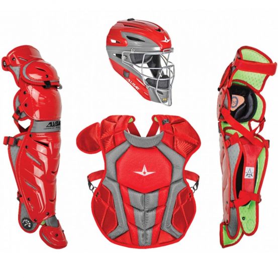 All-Star Axis Pro 7S Baseball Catcher’s Set (Ages 12-16): CKCC1216S7X Equipment All-Star Scarlet 