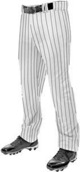 Champro Triple Crown Open Bottom Pinstripe Youth Pants: BPPINUY Apparel Champro Small White/Black 