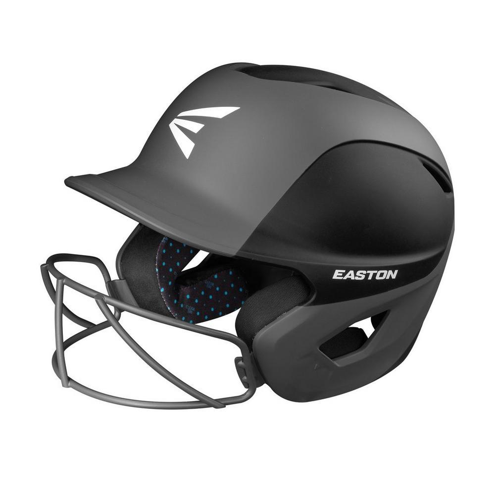 Easton Ghost Matte Two-Tone Batting Helmet with Integrated Facemask Equipment Easton Small (6 1-4-6 7-8) Columbia-Charcoal 