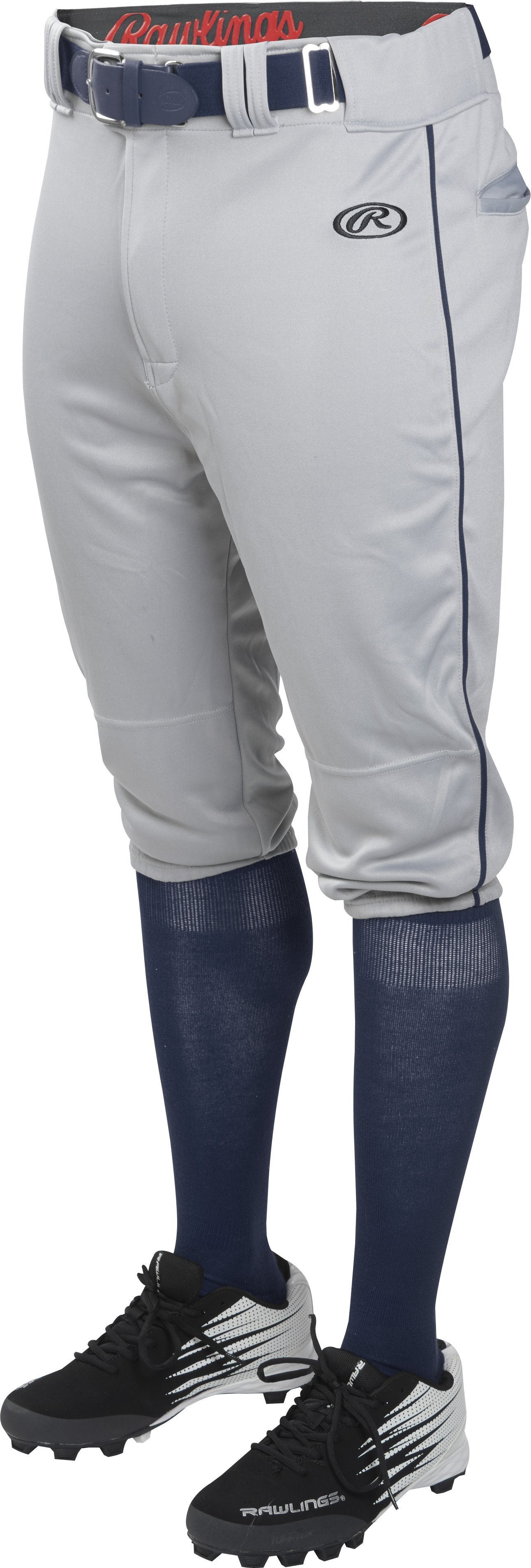 Rawlings Launch Piped Knicker Pant Adult: LNCHKPP Apparel Rawlings Small Gray-Black 