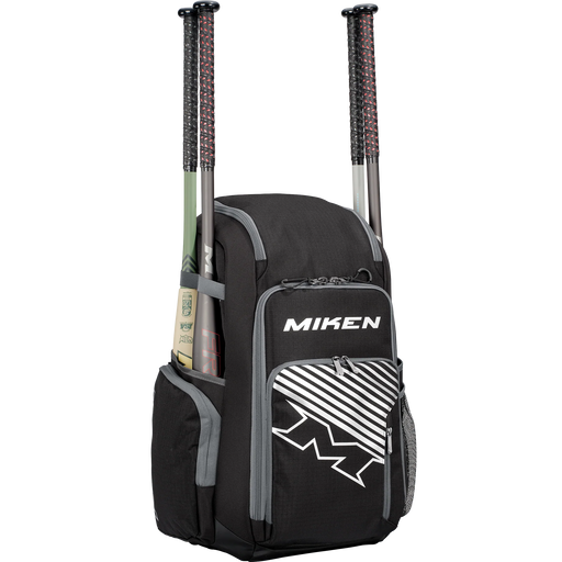 2023 Miken Deluxe Slowpitch Backpack: MBA004 Equipment Miken Black 