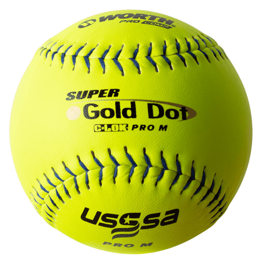 Worth Super Gold Dot Composite USSSA Pro M Slowpitch Softball (Dozen): UM12CY Balls Worth 