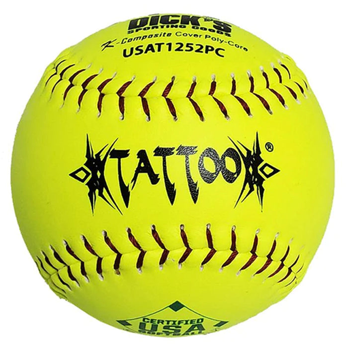 AD Starr Tattoo 52-300 12 Inch USA (ASA) Slowpitch Softball - One Dozen: USAT1252PC Balls AD Starr 