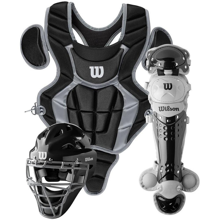 Wilson C200 3-Piece Youth Baseball Catcher’s Set: WB57116 Equipment Wilson Sporting Goods Black 