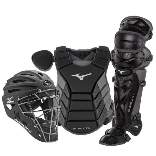 Mizuno Samurai Adult 15&quot; Baseball Boxed Catcher&#39;s Set: 380418 Equipment Mizuno Black-Gray 