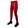 Champro Womens/Girls Tournament Low Rise Solid Pants: BP11 Apparel Champro Scarlet Adult Small 