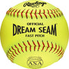 Rawlings Dream Seam Fastpitch 11 Inch USA (ASA) Ball - One Dozen: C11RYLA