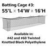 JUGS #3 Cage Twisted Knotted Polyethylene #60 Net 55 x 14 x 16: N3005 Training & Field JUGS 