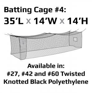 JUGS #4 Cage Twisted Knotted Polyethylene #42 Net 35 x 14 x 14: N4000 Training & Field JUGS 