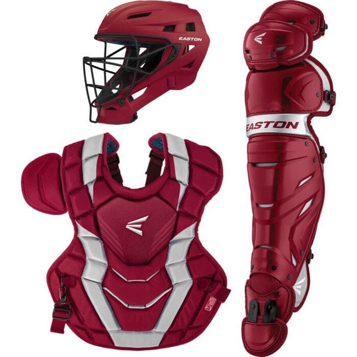 Easton Youth Elite X Boxed Catcher&#39;s Set: A165426 Equipment Easton Cardinal-Silver 