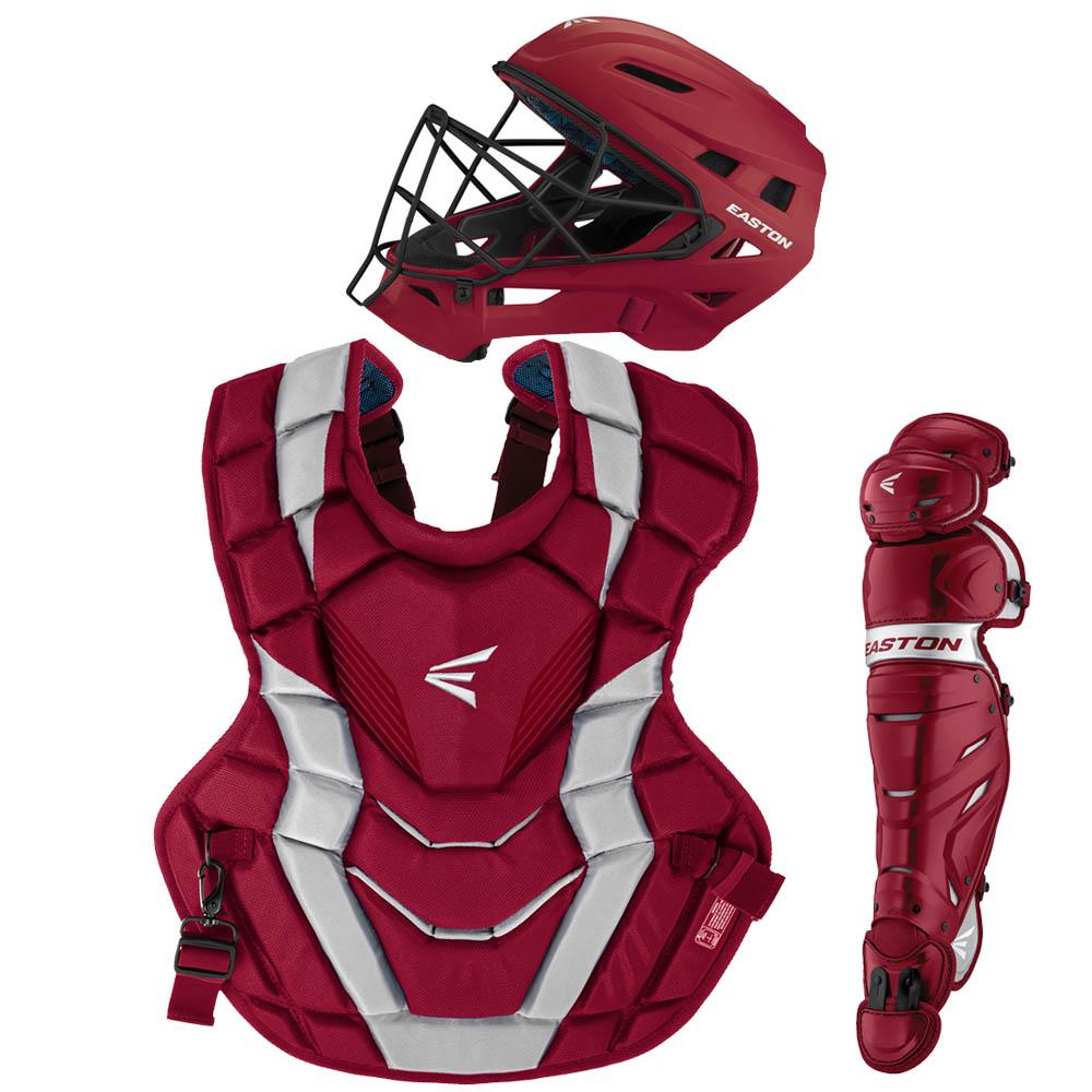 Easton Youth Elite X Boxed Catcher&#39;s Set: A165426 Equipment Easton Red-Silver 