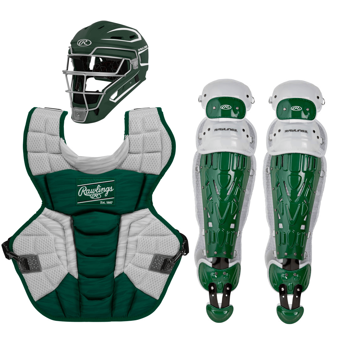Rawlings Velo 2.0 Catcher’s Equipment Set Adult: CSV2A Equipment Rawlings Dark Green-White 