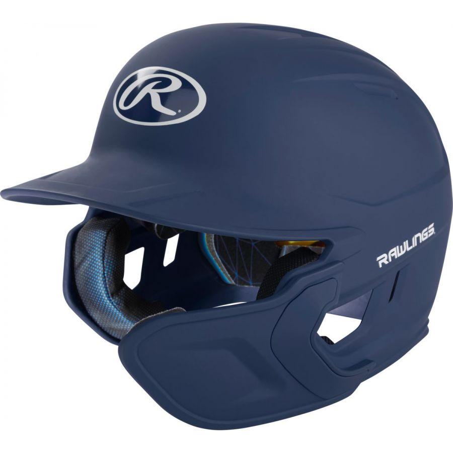 Rawlings Mach Matte Batting Helmet with Extension Flap: MACHEX Equipment Rawlings Black Left Hand Batter 