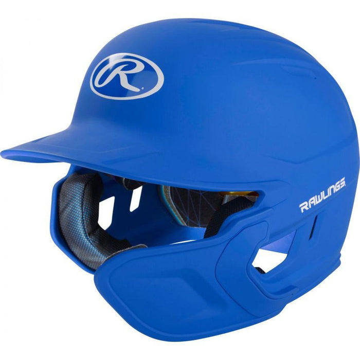 Rawlings Mach Matte Batting Helmet with Extension Flap: MACHEX Equipment Rawlings Royal Left Hand Batter 