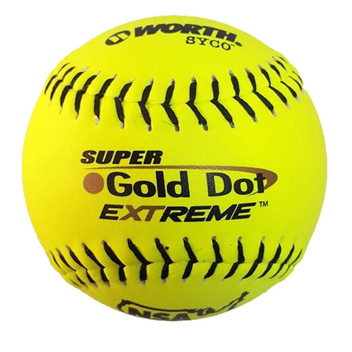 Worth Super Gold Dot Extreme Syco ICON Slow Pitch Softball (Dozen): NI12CY Balls Worth 
