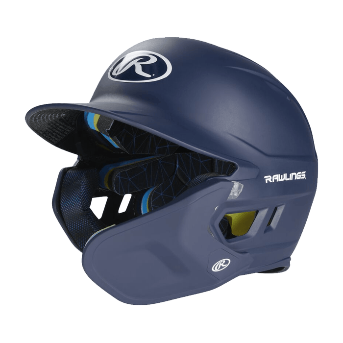 Rawlings Mach Adjust Senior Matte Baseball Batting Helmet with Adjustable Face Guard: MA07S Equipment Rawlings Navy Left Hand Batter 