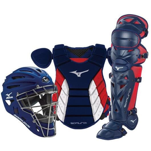 Mizuno Samurai Adult 14" Baseball Boxed Catcher's Set: 380420 Equipment Mizuno Black-Red 