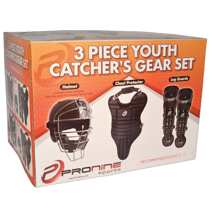 ProNine Three Piece Youth Catcher’s Gear Set (contains CH1SZ, CP11 & LG11) Equipment ProNine 