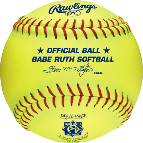 Rawlings Babe Ruth 11 inch Leather Fastpitch Softball - One Dozen: PX11RYLBR Balls Rawlings 