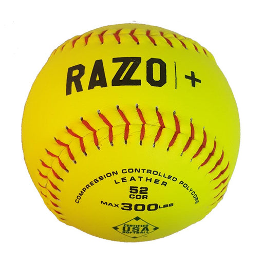 DeMarini Razzo 12” ASA (USA) Leather Slowpitch Softball 52-300 - One Dozen: WTDRZPL12AB Balls DeMarini 