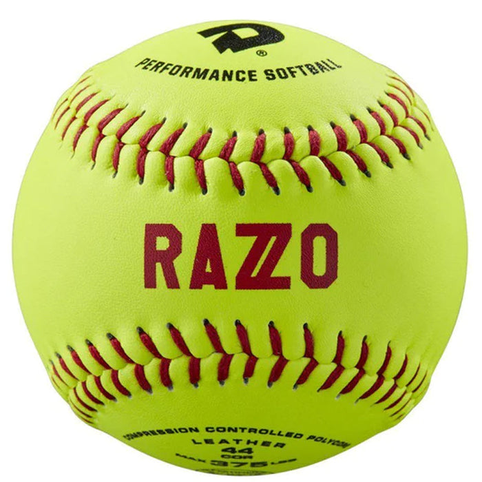 DeMarini Razzo 11” ASA Leather Slowpitch Softball 44-375 - One Dozen: WTDRZOL11AB Balls DeMarini 