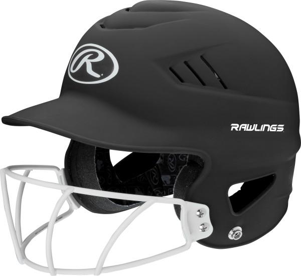 Rawlings Highlighter Fastpitch Helmet - Mask Matte: RCFHLFGM Equipment Rawlings Black 