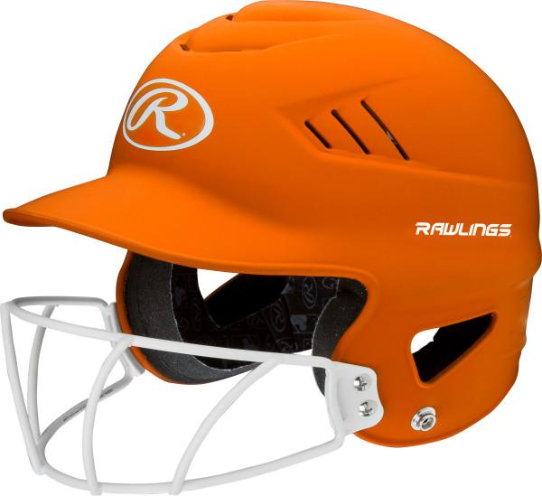 Rawlings Highlighter Fastpitch Helmet - Mask Matte: RCFHLFGM Equipment Rawlings Neon Orange 