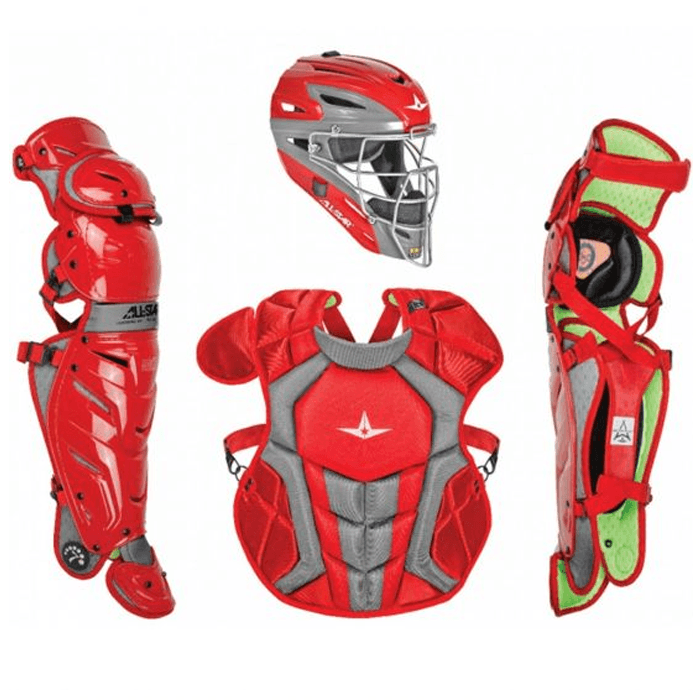 All-Star Axis Pro 7S Youth Baseball Catcher’s Set (Ages 9-12): CKCC912S7X Equipment All-Star Scarlet 