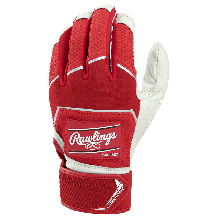 Rawlings Workhorse® Adult Batting Gloves: WH22BG Equipment Rawlings Small Scarlet 